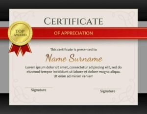 elegant certificate of appreciation with gold medal free editor template
